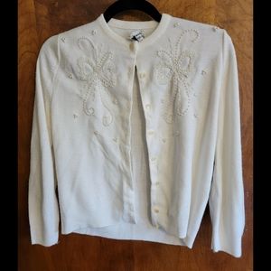 Vintage 50s 60s cardigan sweater with beading